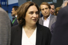 Pla mig de l'alcaldessa de Barcelona, Ada Colau, durant la inauguració de la fira 'Bizbarcelona' el 30 de maig de 2018