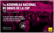 Imatge del cartell de la primera Assemblea de Dones de la CUP