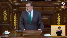 Imatge del president del Gobierno, Mariano Rajoy, durant la moció de censura