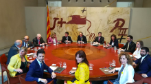 Imatge de la primera reunió del nou Govern de la Generalitat