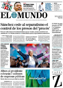 Portada de El Mundo el 3 de juliol