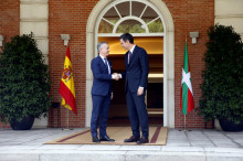 El president del govern espanyol, Pedro Sánchez, i el lehendakari, Íñigo Urkullu, aquest 25/06/2018 a La Moncloa