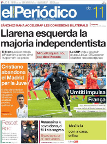 Portada de El Periódico l'11 de juliol de 2018
