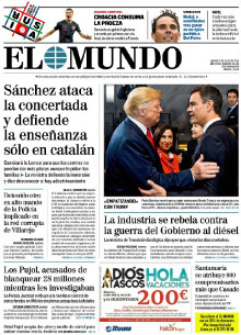 Portada de El Mundo el 12 de juliol