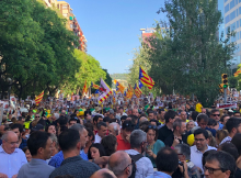 Imatge de la manifestació d'aquesta tarda a Barcelona