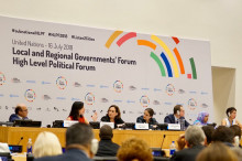Pla general de la intervenció de l'alcaldessa de Barcelona Ada Colau al Local and Regional Governement's Forum de Nacions Unides