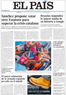 Portada de 'El País' d'aquest dimecres