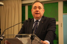 L’exprimer ministre escocès i diputat de l’SNP a Westminster, Alex Salmond, durant la recollida del Premi Coppieters 2016