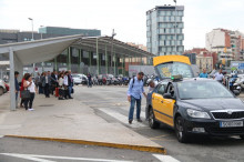 Imatge de la parada de taxis de l'estació de Sants