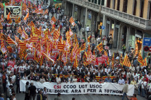 Manifestació sindical contra les 65 hores