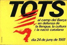 Cartell del primer acte massiu de La Crida al Camp Nou