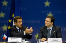 Sarkozy i Barroso al Consell de la UE