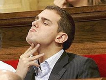 Albert Rivera al seu escó del Parlament