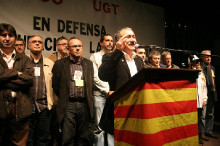 manifestacio treballadors sindicats barcelona atur