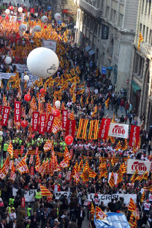 manifestació barcelona ugt ccoo crisi 