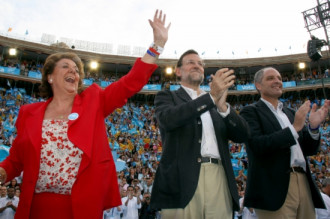 Rajoy, amb Francisco Camps i Rita Barberà