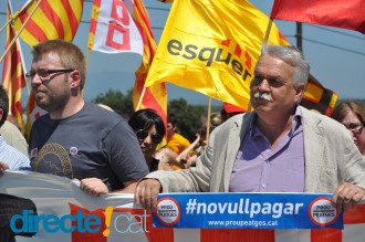 El diputat de SI Toni Strubell i el president comarcal d'Esquerra l'Alt Empordà, David Pujol