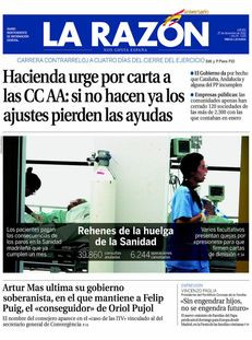 La Razón: "Hisenda urgeix per carta les CCAA: si no fan els ajustos perden els ajuts".