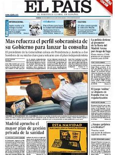 El País: "Mas reforça el perfil sobiranista del seu Govern per llançar la consulta"