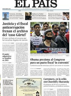 •El País: "Justícia i el fiscal anticorrupció frenen l'arxivament del cas Gürtel".