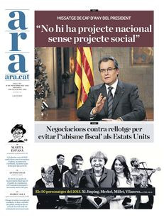 •ARA: "No hi ha projecte nacional sense projecte social", paraules d'Artur Mas en el missatge de Cap d'Any.