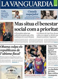 •La Vanguardia: "Mas situa el benestar social com a prioritat"