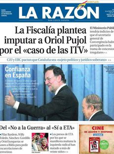 La Razón: "La Fiscalia planteja imputar Oriol Pujol pel 'cas de les