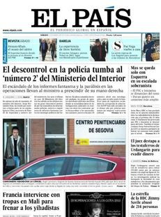 El País: "El descontrol en la policia tomba al número 2 del Ministeri de l'Interior"