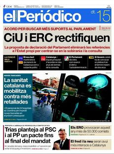 El Periódico: "CiU i ERC rectifiquen"