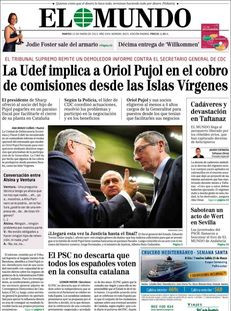 El Mundo: "La UDEF implica Oriol Pujol en el cobrament de comissions des de les Illes Verges"