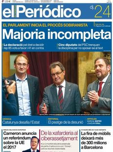 El Periódico: "Majoria incompleta"