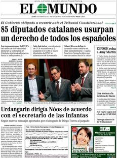 El Mundo: "85 diputats catalans usurpen un dret de tots els espanyols"