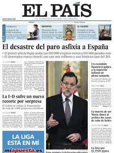 El País: "El desastre de l'atur asfixia Espanya"