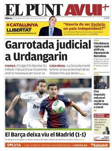 El Punt Avui: "Garrotada judicial a Urdangarín"