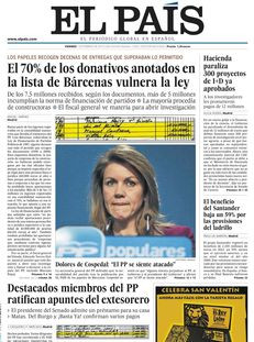 El País: "El 70% dels donatius anotats en la llista de Bárcenas vulnera la llei"