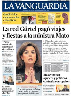 La Vanguardia: "La trama Gürtel va pagar viatges i festes a la ministra Mato"