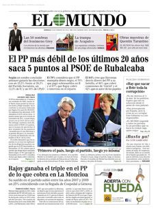 El Mundo: "El PP més dèbil dels últims 20 anys avantatja en 5 punts el PSOE de Rubalcaba".