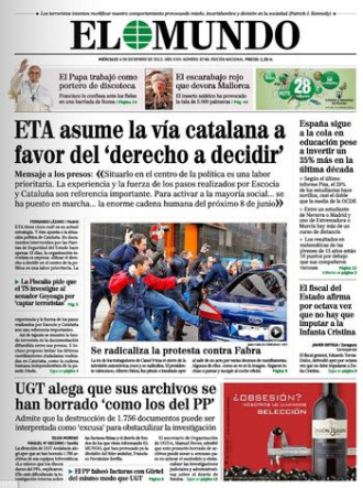 Si dubtes de la independència mira aquesta portada dels #mitjansdelODI via @pedroj_ramirez : #ViaCatalana és ETA