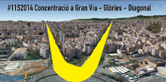 La Diagonal i la Gran Via formaran una gran V de Votar i de Victòria el proper Onze de Setembre