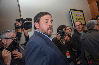 Oriol Junqueras arriba a la seu d'ERC