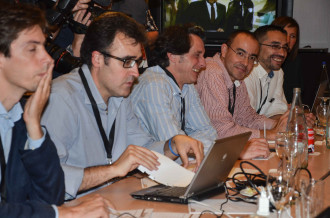 Reunió executiva d'Esquerra a la seu electoral