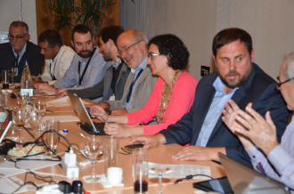 Reunió executiva d'Esquerra a la seu electoral