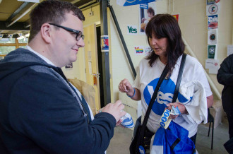 Campanya del #YesScotland al districte de Pollok a Glasgow