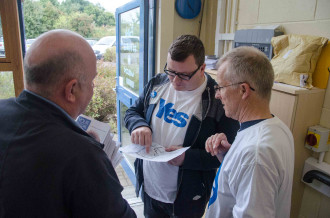 Campanya del #YesScotland al districte de Pollok a Glasgow
