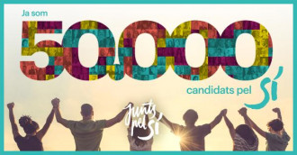 Junts pel Sí supera els 50.000 candidat pel Sí. Ara en volen 100.000