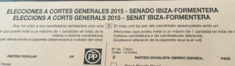 Traducció d'Ibiza a la butlleta per votar 20D  IBIZA