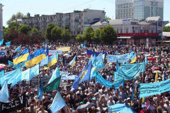 manifestació, crimea