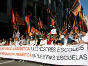 Capçalera de la manifestació unionista