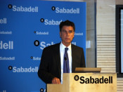 El conseller delegat de Banc Sabadell, Jaume Guardiola, aquest matí a Barcelona.