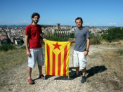 Dos dels impulsors del projecte al cim